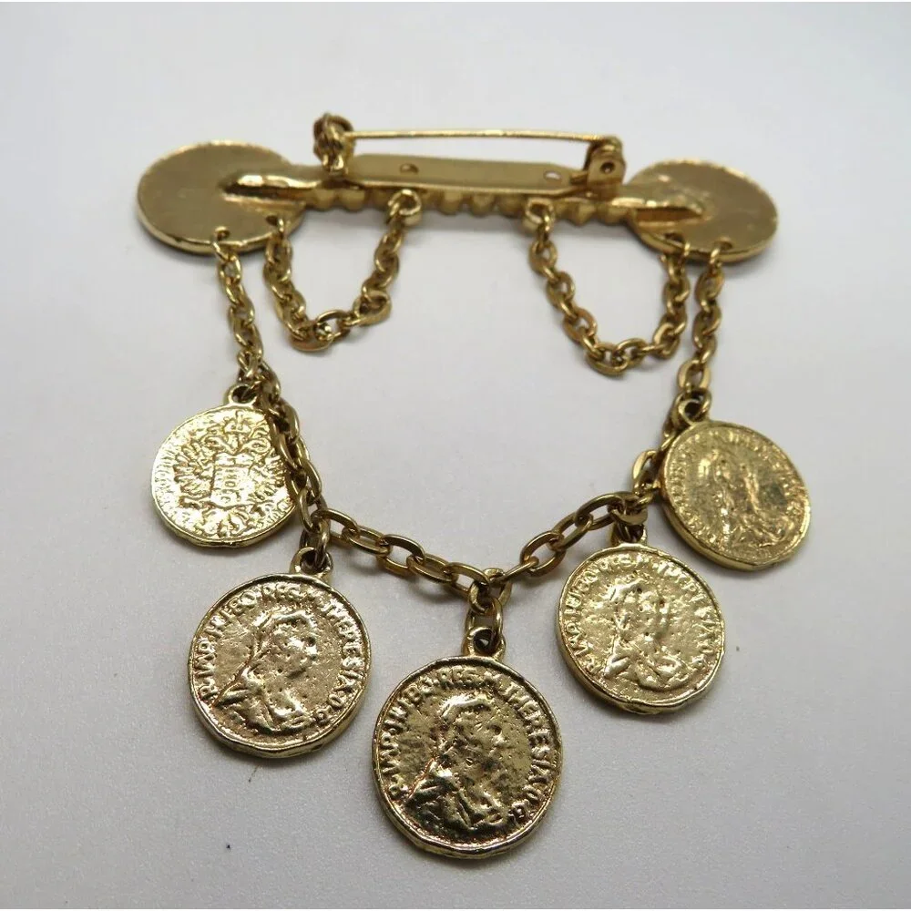 Vintage Imitation Coin Brooch 3